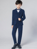 Ringträgeranzüge Polyester Baumwolle Langarm Krawattenmantel Weste Hemdhose Dark Navy Wedding Boy Anzüge