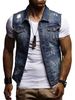 Ärmellos Jeansstoff Jacke 2020 Betrübt Kratzen Knöpfe Tasche Männer Jeansstoff Weste