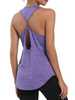 Ärmellose T-Shirts Cyan Blue Backless Cut Out U-Ausschnitt Polyester Frauen T-Shirt