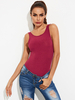 Ärmelloser Bodysuit Black Piping Stretch Jewel Neck Lässiges Polyester-Damenoberteil
