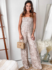 Ärmelloser Polyester-Sommer-Playsuit in heller Aprikose mit Blumenmuster