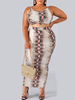 Ärmelloses Crop Top mit Animal-Print in Übergröße mit Rock