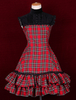 Ärmelloses Lolita Kleid mit Plaidmustern und Rüschen