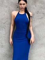 Ärmelloses Maxikleid Polyester Sexy langes Kleid