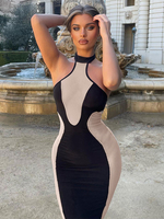 Ärmelloses Midikleid aus Polyester mit sexy Neckholder