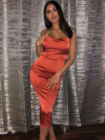 Ärmelloses Midikleid aus Polyester mit sexy Trägern
