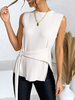 Ärmelloses T-Shirt Jewel Neck Casual Strickoberteile