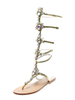 Römersandalen aus PU Flach Zehentrenner mit Glitzer