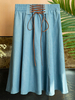 Rock für Damen Hellhimmelblau Schleifen Polyester Knielang Hohe Taille Sommerhose