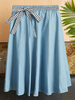 Rock für Damen Hellhimmelblau Schleifen Polyester Knielange High Rise Taille Unterteile