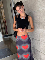 Rock für Damen Lila Paspeln Tie Dye Polyester Lange Erhöhte Taille Stretch Unterteile