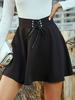 Rock für Damen Schwarz Kariertes Muster Polyester Kurze High Rise Taille Unterteile