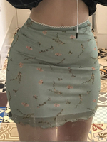 Rock für Frauen Sage Piping Floral bedruckte Polyester Short Raised Waist Stretch Flared Bottoms