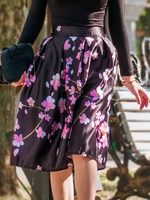 Rock für Frauen Schwarz bedruckte Damenhosen mit mittlerer Wadenlänge im Herbst und Winter