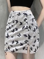 Rock für Frauen Silber Animal Print Polyester Kurze Herbst- und Winter-Damenböden