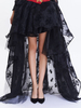 Rock mit Jacquardmustern in Schwarz mit High-Low Design Organza im schicken & modischen Style Damen