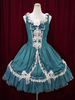 Rococo Lolita Kleid JSK Grün ärmellose Baumwolle Lolita Jumper Skirt 
