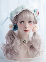Rokoko Lolita Perücke Full Volume Curl Tousled Aprikose lange Lolita Perücke