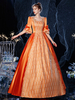 Rokoko viktorianischen Retro Kostüm Kleid Orange Rot Maskerade Spitze Baumwolle Cosplay Kostüm Karneval