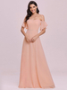 Rosa Abendkleid Off-The-Shoulder A-Line Ärmellose Schärpe Chiffon Festzug Kleider