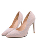 Rosa Abendschuhe Wildleder Spitzen Zehen Strass Slip On Pumps High Heel Party Schuhe