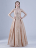 Rosa Ballkleid Pailletten A-Linie Schnürapplikation Applique Maxi Pageant Kleider