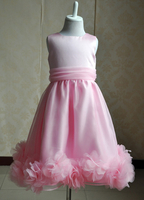 Rosa Blumenmädchen Kleid Satin Blumen Kleid