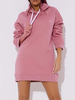 Rosa Frauen Hoodie mit langen Ärmeln Tunnelzug Polyester Kapuzen Sweatshirt Hoodie