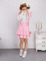 Rosa Polka-Baumwoll-Lolitalagenrock