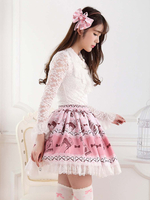Rosa Polyester spitzen Winkel Lolita Röcke