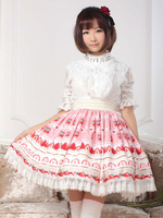 Rosa Rüschen aus Polyester Lolita Rock für Frauen