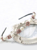 Rosa Stirnband Frauen Perle Strass Haarschmuck