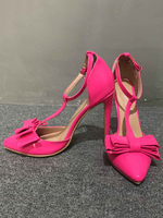 Rose High Heels 2020 Damen Spitze Bogen T Type Stiletto-Absatz Pumps