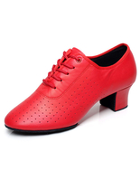 Rot runde Toe Lace sich Rindsleder Jazz Schuhe