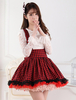 Rot schwarz karierte Lolita Rock Salopette Spitzen Futter