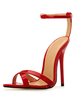 Rot Sexy High Heel Sandalen Pfennigabsatz Riemensandaletten