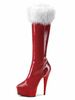 Rot Sexy Stiefel 2020 Damen Plattform Mandelpelz Detail 15/5000 High Heel Stiefel Winter Schuhe