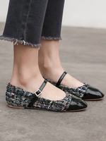 Rote Ballerinas Polyester Runde Zehen Slip On Damenschuhe