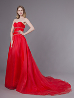 Rote Brautkleider Liebsten Organza Perlen Schatz Formale Kleider