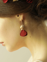 Rote Brautohrringrhinestone-Blumen-Hochzeits-Zubehör