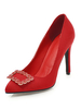 Rote High Heels Frauen Spitze Zehen Strass Slip On Party Schuhe Wildleder Abendschuhe