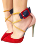 Rote High Heels Wildleder Spitz Criss Cross Schnalle Detail Pumps Damen Schuhe2020