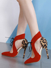 Rote High Heels Wildleder Spitze Spitze ausgeschnitten Schnüren Pumps für Frauen
