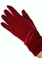 Rote Hochzeit Flanell Fingerspitzen Handgelenk Länge Abendhandschuhe für Frauen