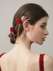 Rote Hochzeit Headpieces Blume Ketten Doppelkamm Braut Haarschmuck