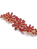 Rote Hochzeit Kopfschmuck Kamm Strass Perlen Legierung Braut Haarschmuck