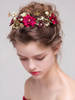 Rote Hochzeit Stirnband Blume Schmetterling Vintage Braut Haarteil
