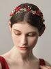 Rote Hochzeit Stirnband Strass Kopfschmuck Perlen Braut Haarschmuck