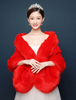 Rote Hochzeits-Schal-Kunst-Pelz-Winter-Verpackungs-Brautjacke