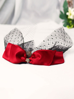 Rote Kopfbedeckungen Hochzeitskopfbedeckung Satin Brauthaarzubehör